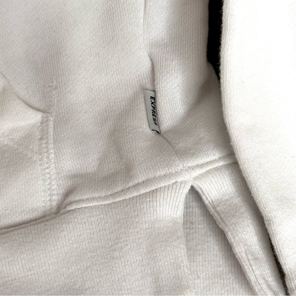 Express Men's White Drawstring Pullover Hoodie - image 3